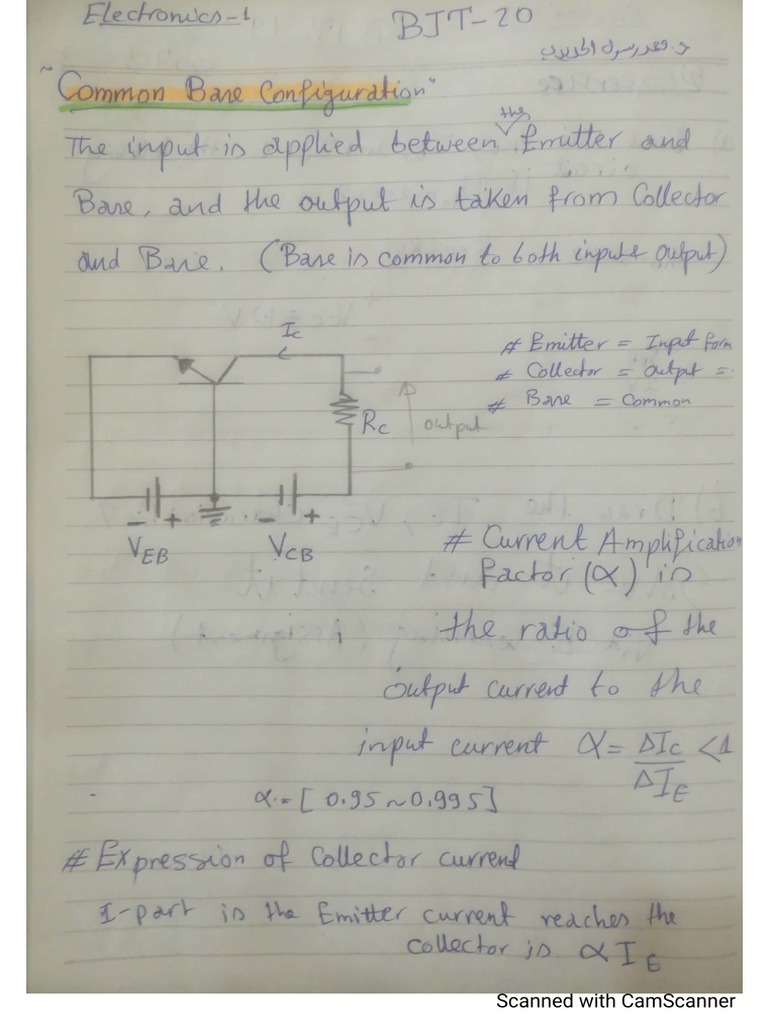 BJT Common Base Configuration PDF
