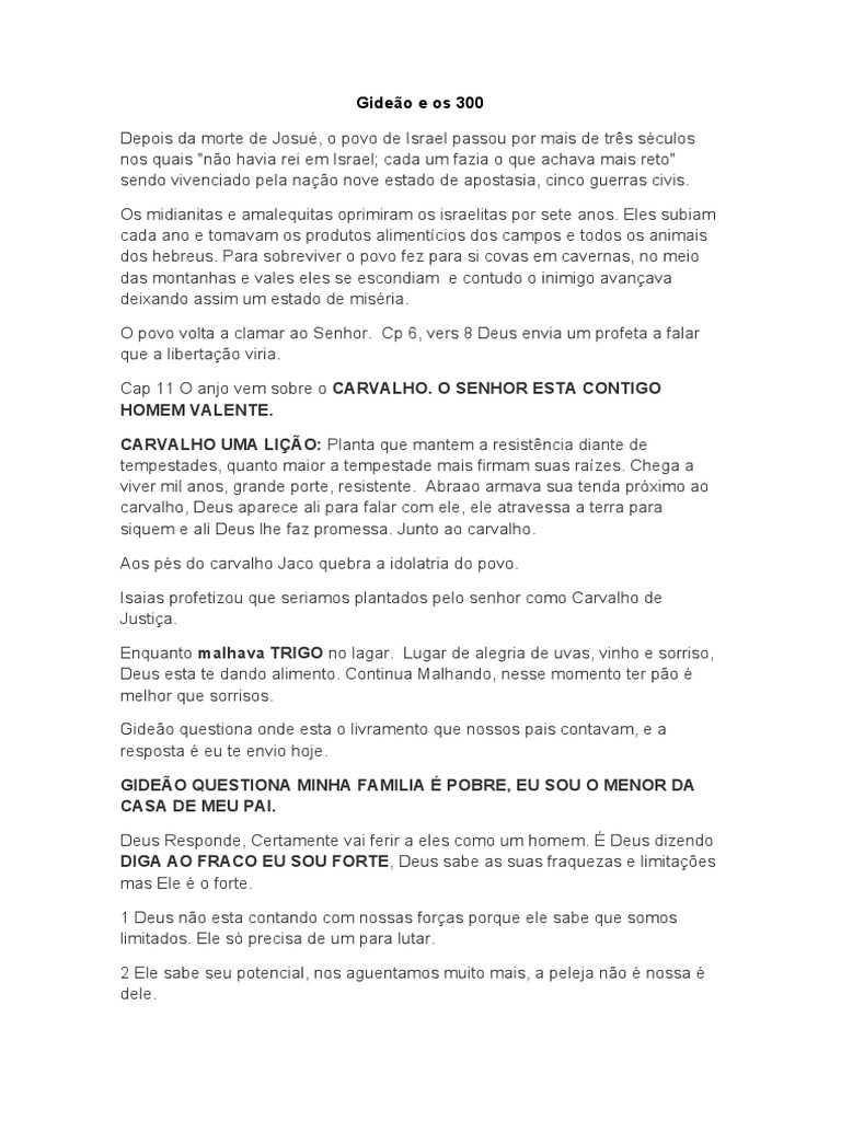 Gideão e Os 300 | PDF | Josué