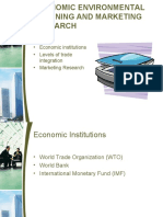 Economic Institutions - Levels of Trade Integration - Marketing Research