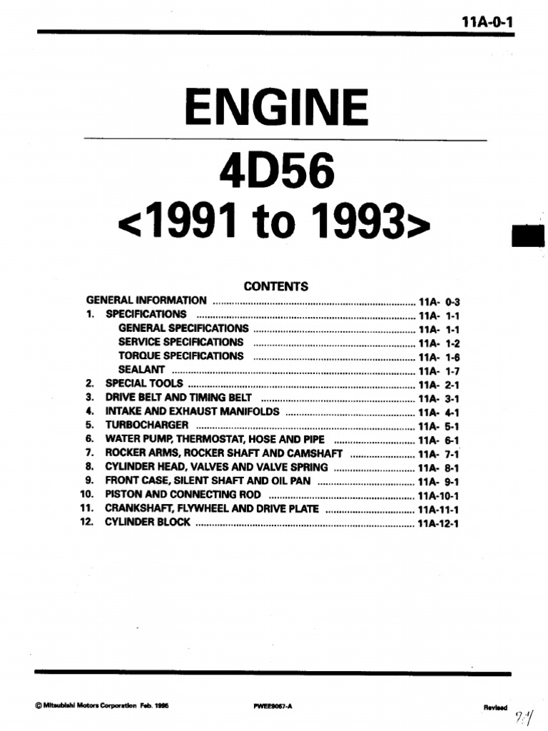 Motor 4d56t | PDF