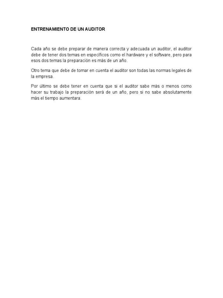 Entrenamiento de Un Auditor | PDF | Crecimiento personal y profesional ...