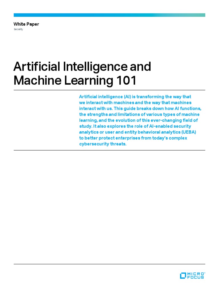 Artificial Intelligence and Machine Learning 101: White Paper | PDF ...