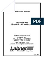 Instruction Manual for Digital Dry Bath Models D1100 and D1200