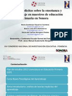 Teorías Implícitas Sobre La Enseñanza y El Aprendizaje en Maestros de Educación Primaria en Sonora