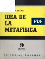 11. Idea de La Metafísica Autor Julián Marías