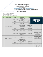 Agenda Kegiatan Dan Perjalanan Dinas Pimpinan PT Karya Mandiri