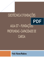 AULA 07 - Fundações Profundas - Capacidade de Carga Axial