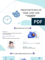Prepositions of Time and The Clock: Dayanny Alexandra Pinilla Vargas Eleventh Grade 2021