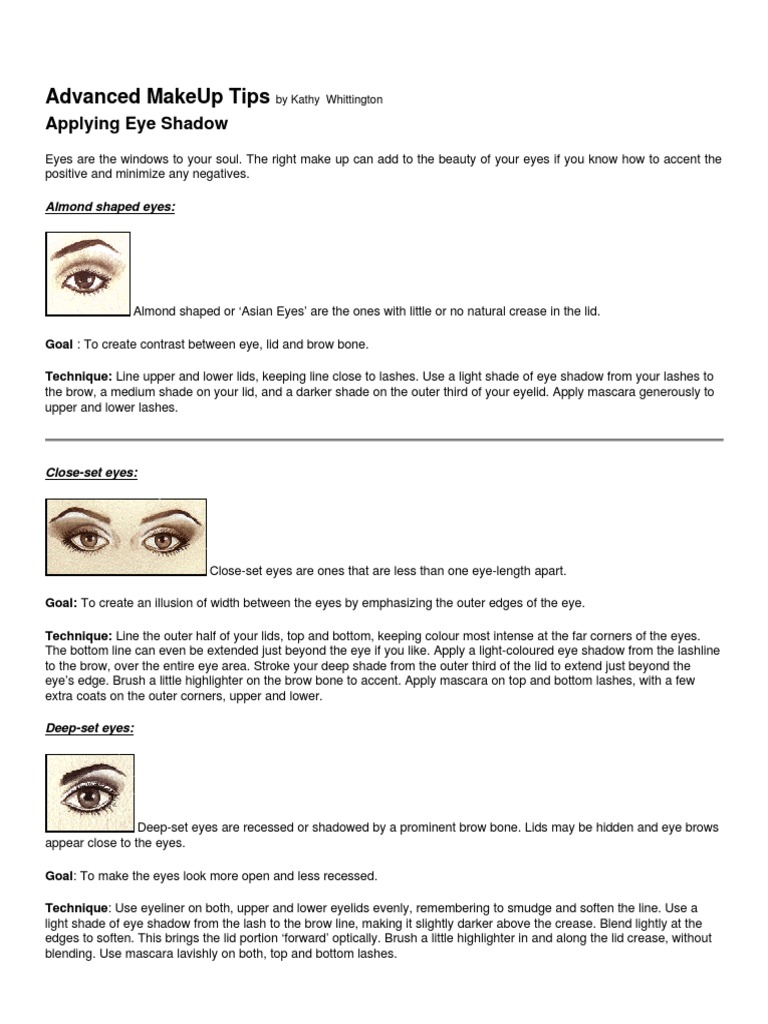 Eye Makeup Techniques for All Shapes | PDF | Eye | Beauty
