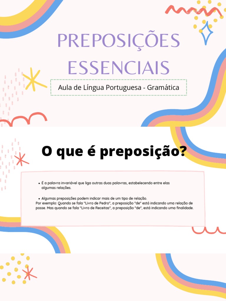 Preposições Essenciais na Gramática | PDF