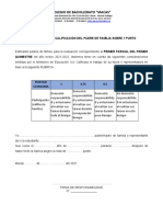 Rubrica de Calificacion Padres de Familia