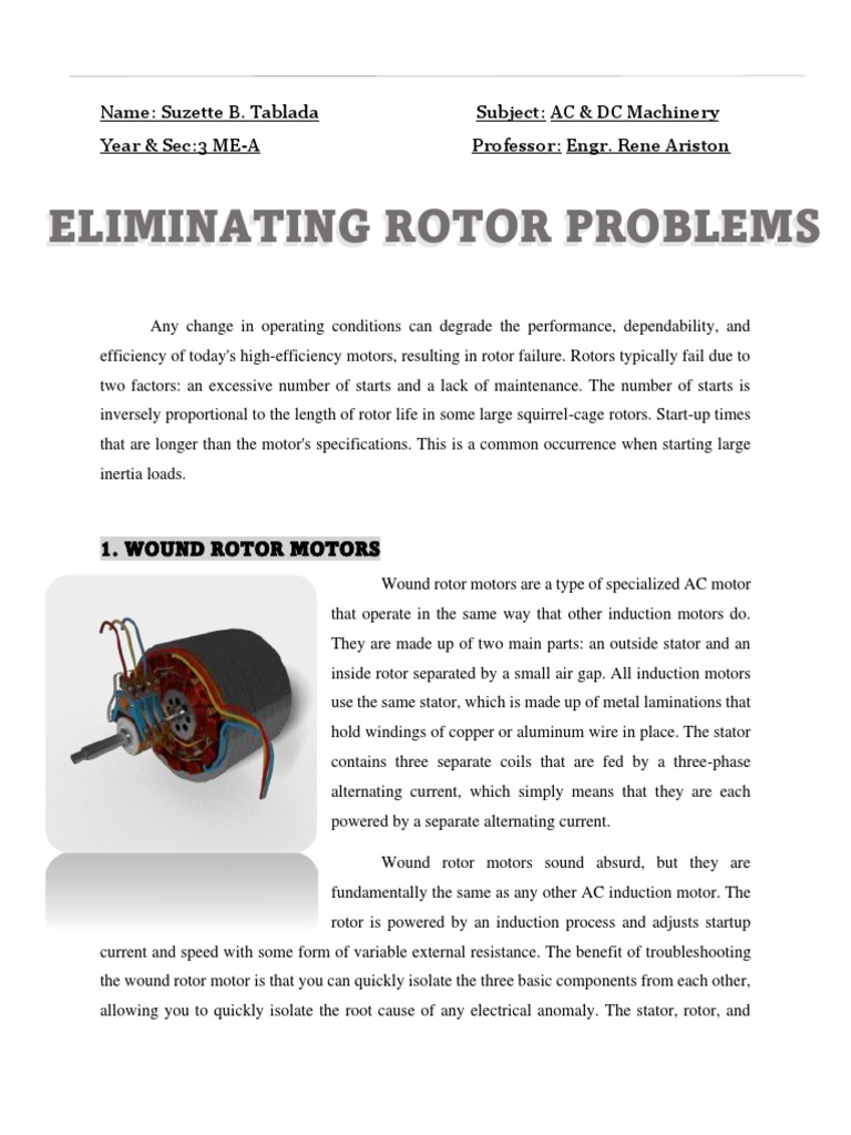 Eliminating Rotor Problems | PDF | Electric Motor | Bearing (Mechanical)
