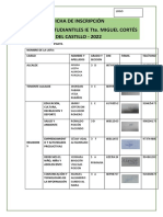 Ficha de Inscripción 2022.