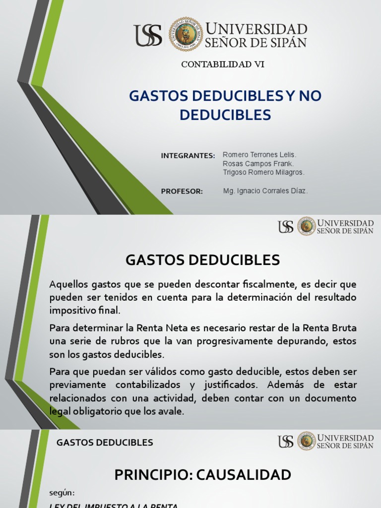 Gastos Deducibles y No Deducibles | PDF | Impuestos | Impuesto sobre la ...