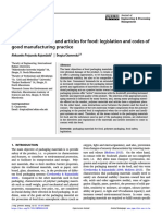 Packaging Materials and Articles For Food: Legislation and Codes of Good Manufacturing Practice
