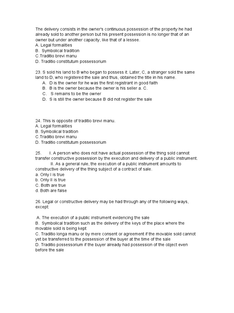 Traditio Constitutum Possessorium  PDF