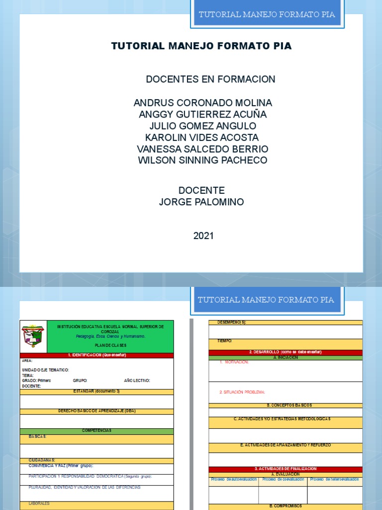 Tutorial para el Formato PIA en Educación | PDF | Aprendizaje ...