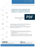 Estimaciones de Precipitación Por Satélite en El Área Subtropical de Sudamérica Análisis y Validación