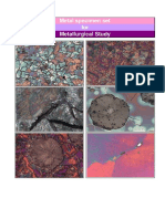 Metal Specimen Set Metallurgical Study For: Tis Motion & Control Pte Lte