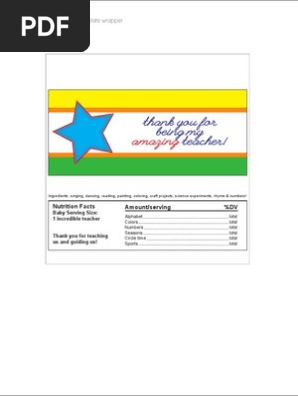 Teacher Appreciation Candy Bar Wrapper