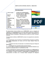 Acuerdo de Complementacion Economica Bolivia Mercosur