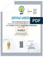 Sertifikat Akreditasi BAN PT Manajemen UT A 02072026