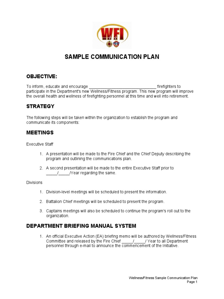 Sample Communication Plan: Objective | PDF | Communication | Public Sphere
