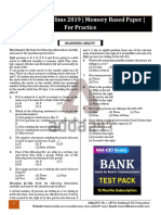 IBPS Clerk Prelims 2019 Memory Based Paper For Practice