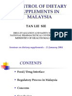 Control of Dietary Supplements in Malaysia