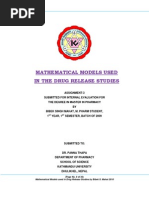 Download MATHEMATICAL MODELS USED  IN THE DRUG RELEASE STUDIES by Bibek Singh Mahat SN54516124 doc pdf