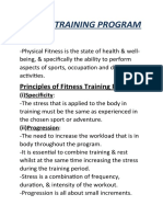 Principles of Fitness Training Program