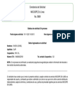 Constancia de Solicitud Micoope en Línea No. 5869