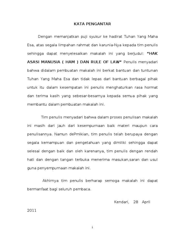 Makalah Ham Dan Rule Of Law