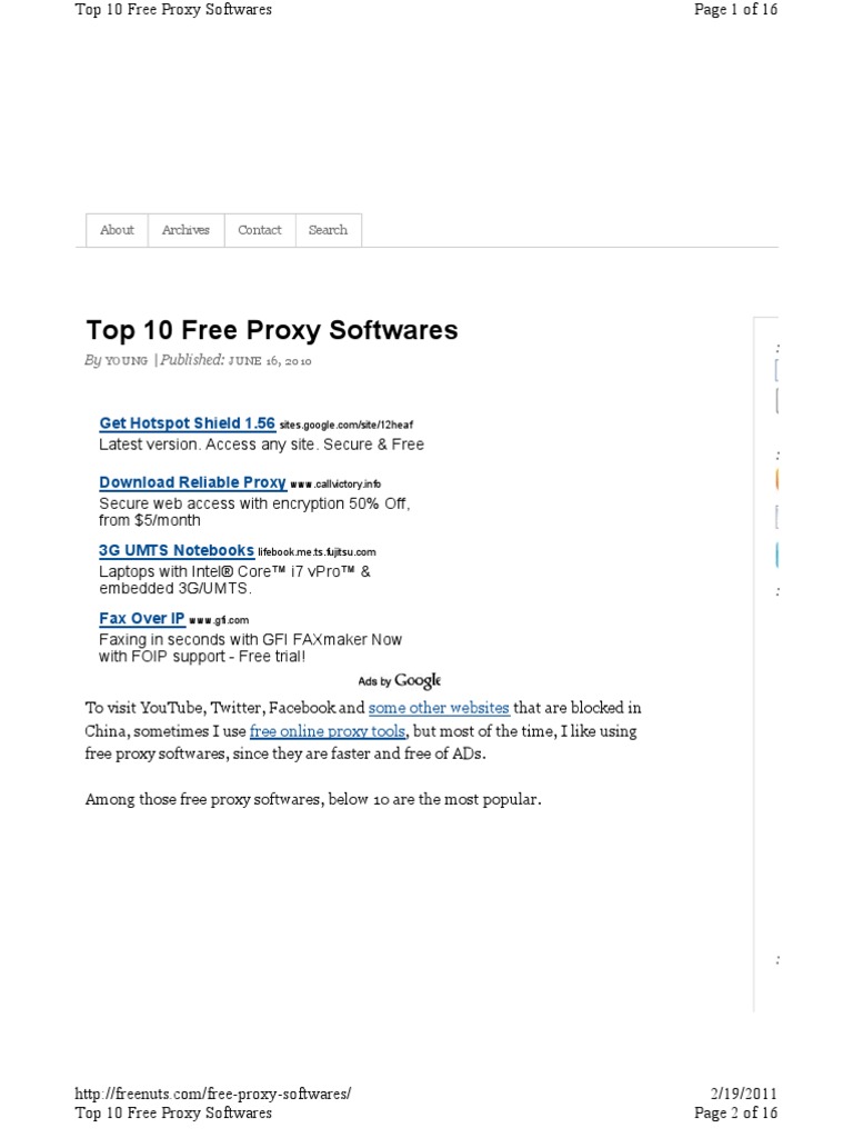 Top 10 Proxy | PDF | Proxy Server | Web Application