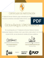 Cecilia Raquel López Huaringa: Certificado de Participación