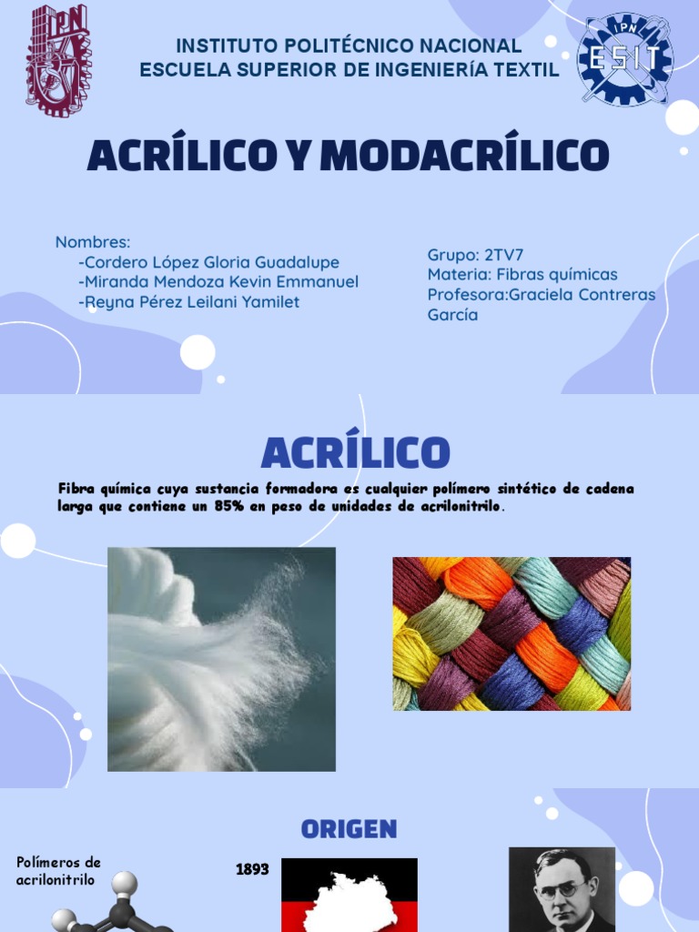 Expo ACRÍLICO Y MODACRILICO | PDF | Materiales | Sustancias químicas
