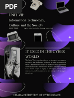 UNIT VII IT, Culture and The Society