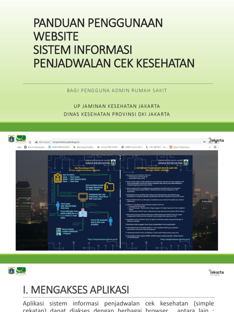 PANDUAN APLIKASI SIMPEL CEKATAN Bagi RUMAH SAKIT | PDF