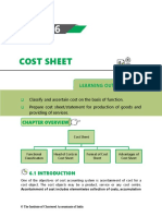 Cost Sheet: Learning Outcomes