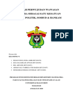 MAKALAH KELOMPOK VI (Perwujudan Wawasan Nusantara Sebagai Satu Kesatuan Ekonomi, Politik, Sosbud Dan Hankam)