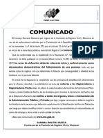 Aviso Oficial CNE. Registro Civil. Rectificacion del Acta de Defuncion.