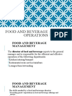 Meet V - Food and Beverage Operations