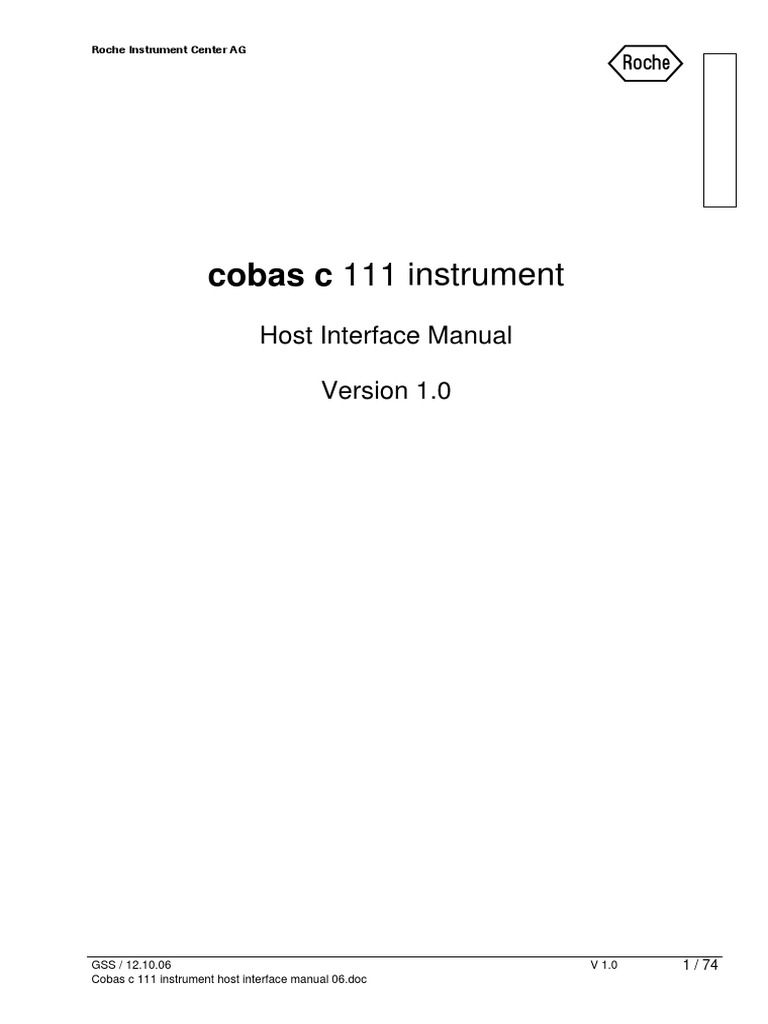 Cobas C 111 Host Interface Manual | PDF | Computing | Computer Engineering