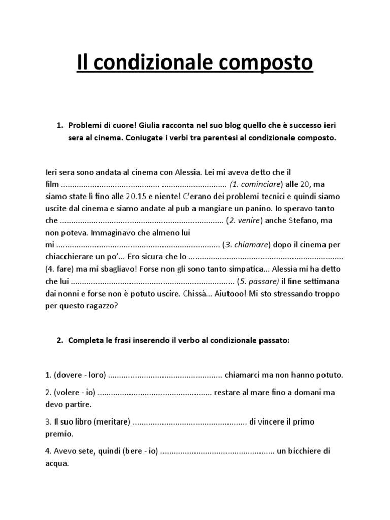 Il Condizionale Composto | PDF