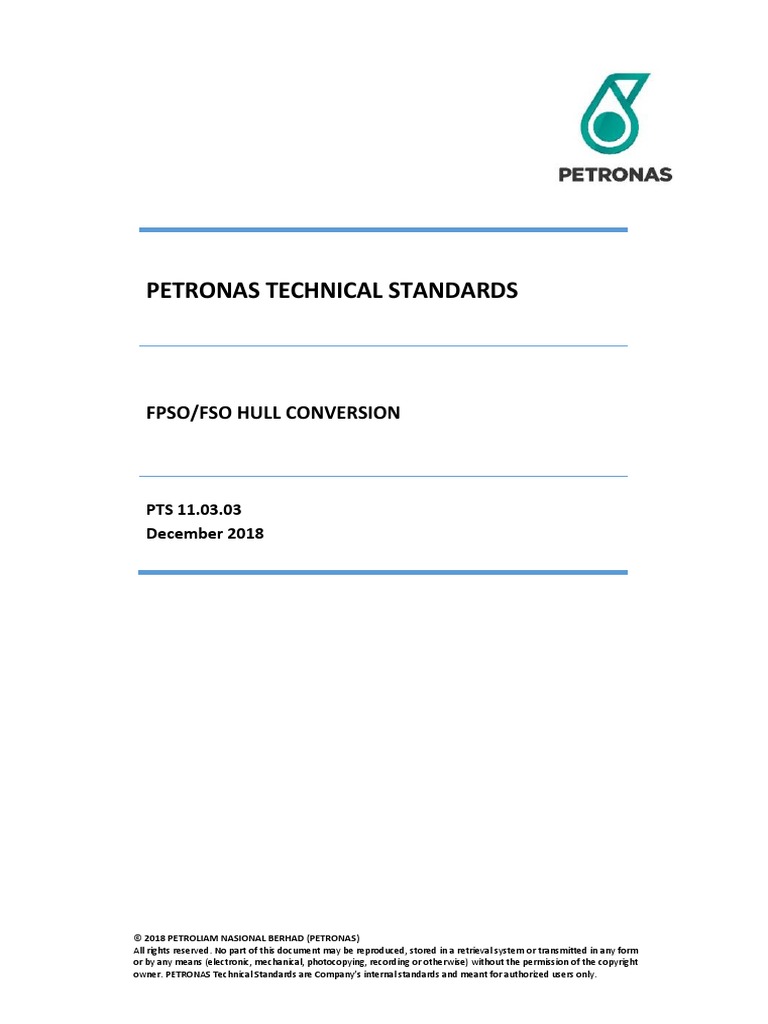 Petronas Technical Standards: Fpso/Fso Hull Conversion | PDF | Oil ...
