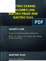 Electric Charge, Coulomb S Law, Electric Fields and Electric Flux