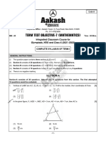 CBSE Term Test Objective-7A (C-10) - Maths (Standard)