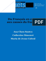 Du Français en Cause Aux Causes Du Français: Ana Clara Santos Catherine Simonot Maria de Jesus Cabral