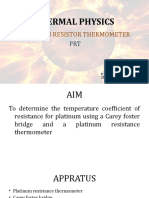 Thermal Physics: Platinum Resistor Thermometer
