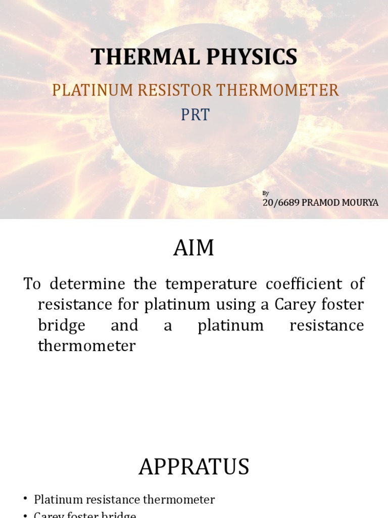 Thermal Physics: Platinum Resistor Thermometer | PDF | Electrical ...